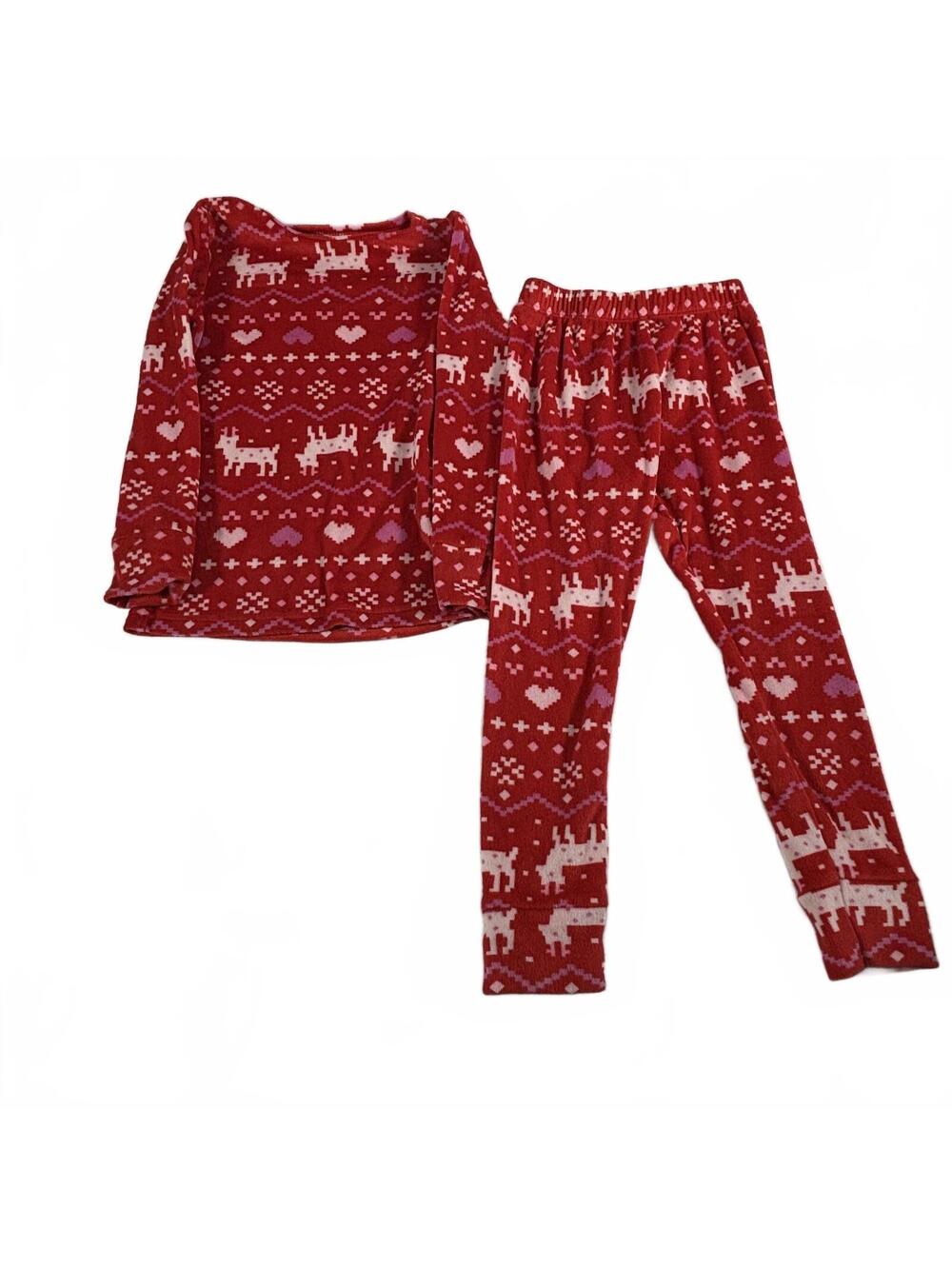 Cat & Jack Toddler 2-Piece Reindeer Hearts Fair Isle Pajama Set 4T
